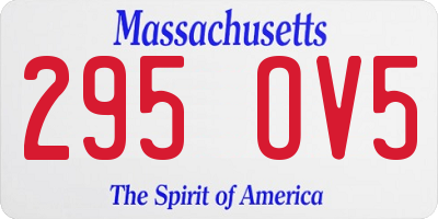 MA license plate 295OV5