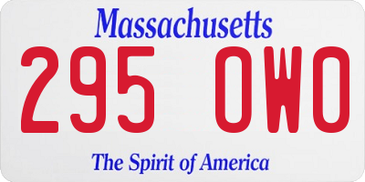 MA license plate 295OW0
