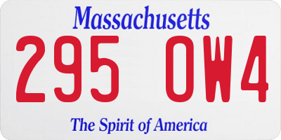 MA license plate 295OW4