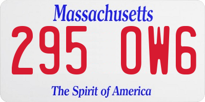 MA license plate 295OW6
