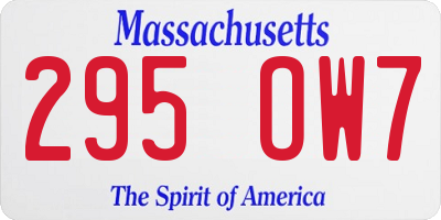 MA license plate 295OW7
