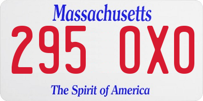 MA license plate 295OX0