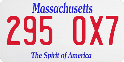 MA license plate 295OX7