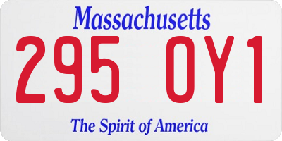 MA license plate 295OY1