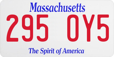 MA license plate 295OY5