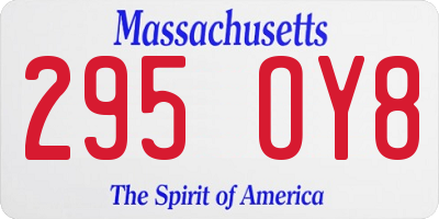 MA license plate 295OY8