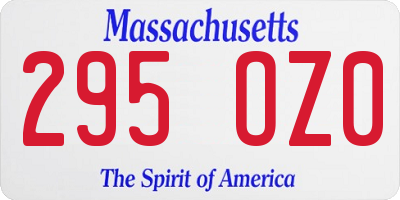 MA license plate 295OZ0