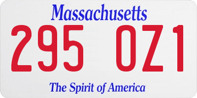 MA license plate 295OZ1