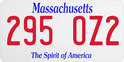 MA license plate 295OZ2
