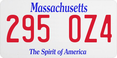 MA license plate 295OZ4