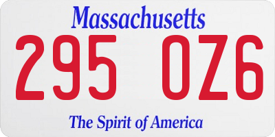 MA license plate 295OZ6