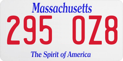 MA license plate 295OZ8