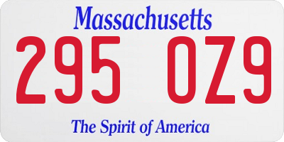 MA license plate 295OZ9
