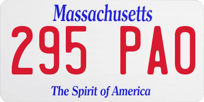 MA license plate 295PA0