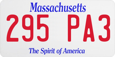 MA license plate 295PA3