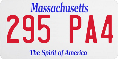 MA license plate 295PA4