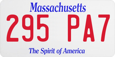 MA license plate 295PA7