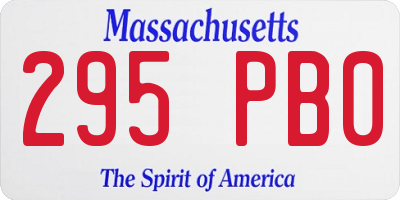 MA license plate 295PB0
