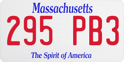 MA license plate 295PB3