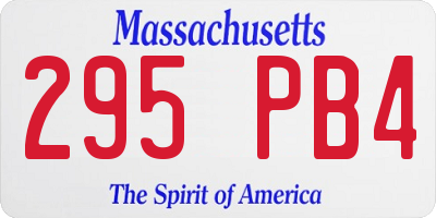 MA license plate 295PB4