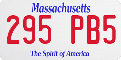 MA license plate 295PB5
