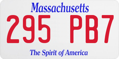 MA license plate 295PB7