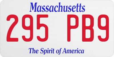 MA license plate 295PB9