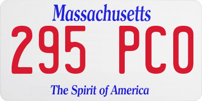 MA license plate 295PC0