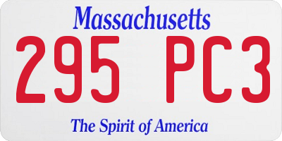 MA license plate 295PC3