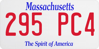 MA license plate 295PC4