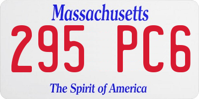 MA license plate 295PC6