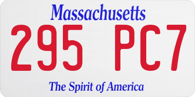 MA license plate 295PC7