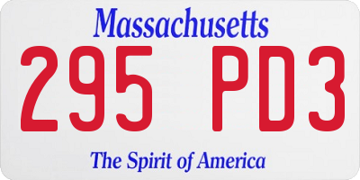 MA license plate 295PD3