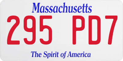 MA license plate 295PD7