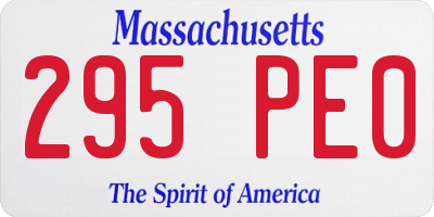 MA license plate 295PE0