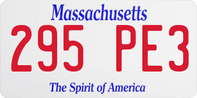 MA license plate 295PE3