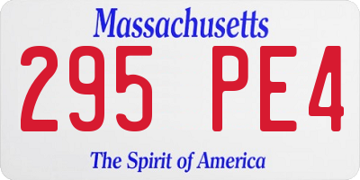 MA license plate 295PE4