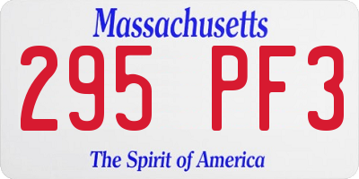 MA license plate 295PF3