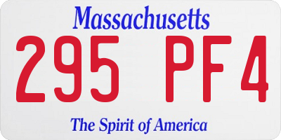 MA license plate 295PF4