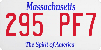 MA license plate 295PF7