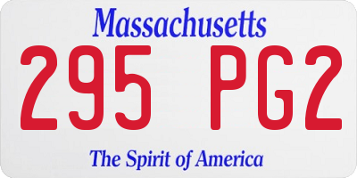 MA license plate 295PG2