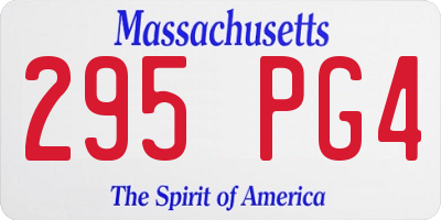 MA license plate 295PG4