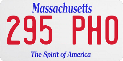 MA license plate 295PH0