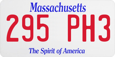 MA license plate 295PH3