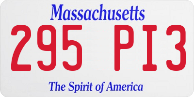 MA license plate 295PI3