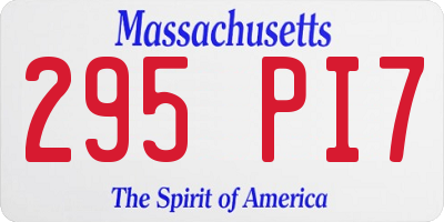 MA license plate 295PI7