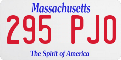 MA license plate 295PJ0