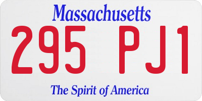 MA license plate 295PJ1