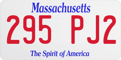 MA license plate 295PJ2