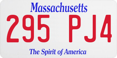 MA license plate 295PJ4
